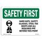 Signmission OSHA Sign, Hard Hats Goggles And W/ Symbol, 18in X 12in Rigid Plastic, 18" W, 12" H, Landscape OS-SF-P-1218-L-10656 - alternate 1